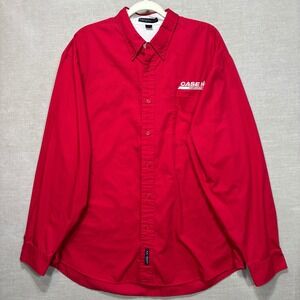 Port Authority Mens Case IH Agriculture Work Shirt 2XL Red Farmall Americana